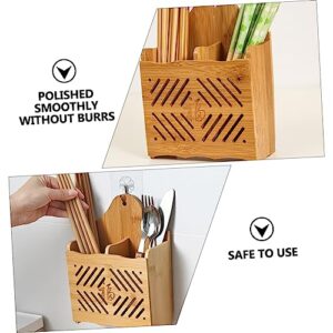 EXQUIMEUBLE 1pc Drain Chopsticks Holder Utensil Drying Rack Desktop Storage Basket Kitchen Wooden Stand Wooden Spoon Holder Wooden Drying Rack for Clothes Chopsticks Holder Household