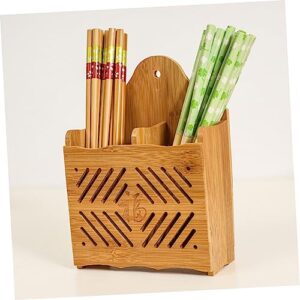 EXQUIMEUBLE 1pc Drain Chopsticks Holder Utensil Drying Rack Desktop Storage Basket Kitchen Wooden Stand Wooden Spoon Holder Wooden Drying Rack for Clothes Chopsticks Holder Household