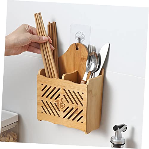 EXQUIMEUBLE 1pc Drain Chopsticks Holder Utensil Drying Rack Desktop Storage Basket Kitchen Wooden Stand Wooden Spoon Holder Wooden Drying Rack for Clothes Chopsticks Holder Household