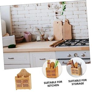 EXQUIMEUBLE 1pc Drain Chopsticks Holder Utensil Drying Rack Desktop Storage Basket Kitchen Wooden Stand Wooden Spoon Holder Wooden Drying Rack for Clothes Chopsticks Holder Household