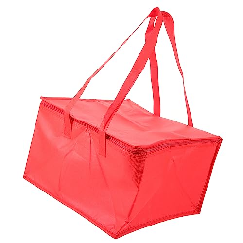 BESPORTBLE Insulated Food Delivery Bag Pizza Delivery Bags 10inch Large Commercial Catering Bag for Food Transport Thermal Food Carrier Cooler Bags for Catering Shopper Hot Red