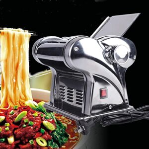 Commercial Electric Noodle Maker, 135W Stainless Steel Pasta Maker Machine Aotomatic Dough Roller Sheeter Noodle Pressing Machine 1.5mm&4mm Surface for Making Dough Wide Noodles Fine Noodles
