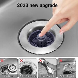 3-in-1 Stainless Steel Sink Aid,Kitchen Sink Drain Strainer,Kitchen Sink Drain Basket,Kitchen Sink Odor Filter (Color : 1pcs)