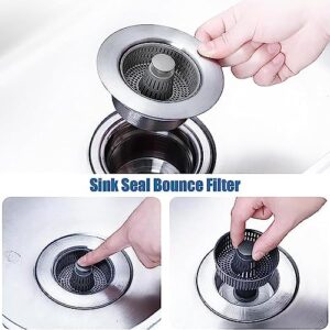 3-in-1 Stainless Steel Sink Aid,Kitchen Sink Drain Strainer,Kitchen Sink Drain Basket,Kitchen Sink Odor Filter (Color : 1pcs)