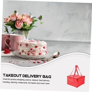 CLISPEED Zip Ties Outdoor Insulation Bags Insulated Delivery Bags Insulated Bags for Shopping Food Delivery Storage Bag Non-woven Fabric With Zipper Ice Bag Food Carrier Bag Delivery Bag