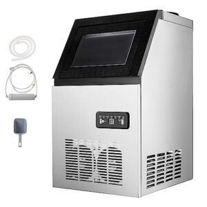 smaketbuy commercial ice maker machine 90lbs/24h stainless steel commercial ice maker auto operation 24lbs storage 24 cubes freestanding commercial ice cube maker for restaurant, coffee shop, bar