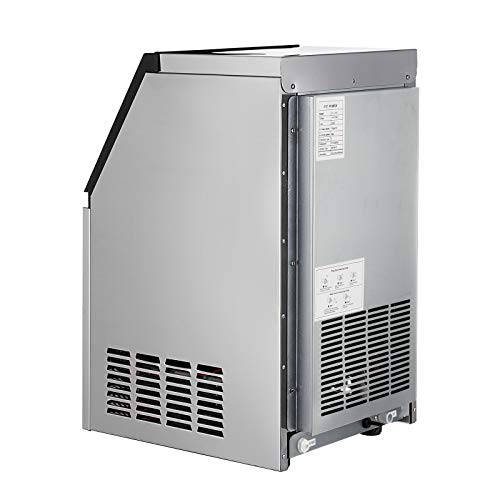 SmaketBuy Commercial Ice Maker Machine 90LBS/24H Stainless Steel Commercial Ice Maker Auto Operation 24LBS Storage 24 Cubes Freestanding Commercial Ice Cube Maker for Restaurant, Coffee Shop, Bar