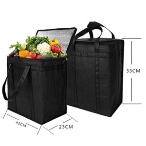 ILUFAM Thermal Food Delivery Bag Cool Bag 30L Large Cooler Bag Insulated Picnic Lunch Bag Foldable Cool Box for Camping BBQ Shopping