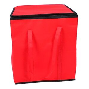 solustre catering bag 1pc portable cooler bag water resistant tote bag portable heating lunch box foldable tote bag insulated shopping bag thermal bag take-out insulated bag red