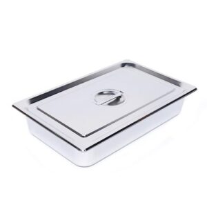 stainless steel packing food plate,metal food tray plate,steam table water pan,4" deep food containers,food warmer pan,hotel pan,food safe smooth polished for adults,kids,picky eaters,campers.