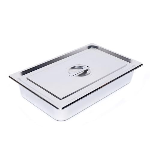 Stainless Steel Packing Food Plate,Metal Food Tray Plate,Steam Table Water Pan,4" Deep Food Containers,Food Warmer Pan,Hotel Pan,Food Safe Smooth Polished for Adults,Kids,Picky Eaters,Campers.