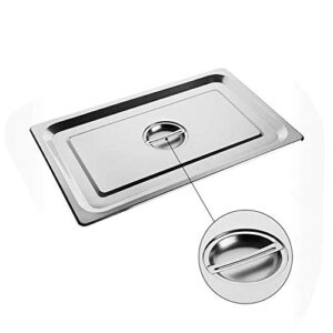 Stainless Steel Packing Food Plate,Metal Food Tray Plate,Steam Table Water Pan,4" Deep Food Containers,Food Warmer Pan,Hotel Pan,Food Safe Smooth Polished for Adults,Kids,Picky Eaters,Campers.