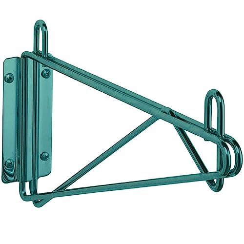 TrueCraftware 21” Single Shelf Support Direct Wall Bracket Green Epoxy Coated Iron- Wire Shelf Bracket for Pantry Kitchen Home Wire Wall Mount Shelf