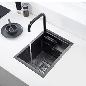 oiakus hidden stainless steel sink, kitchen sink single bowl, small size bar sink workstation, with folding tap and drain kit, topmount/undermount moun, 45 * 30cm