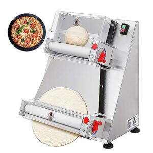 Pizza Dough Roller Sheeter, 10-30cm Automatic Dough Press Machine, Commercial 370W Electric Pizza Making Machine, for Pizza Bread and Pasta Maker Equipment