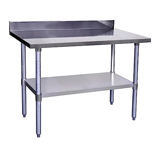 Kratos 16-Gauge Stainless Steel Worktable with Undershelf, 30" Wx24 D, 4" Backsplash