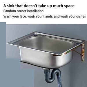 Stainless Steel Sink utility sink single bowl wall mount utility sink Commercial Wall Mount Hand Basin for Restaurant, Kitchen and Home kitchen sink and faucet combo set ( Size : 52*38*20cm/21*15*8in