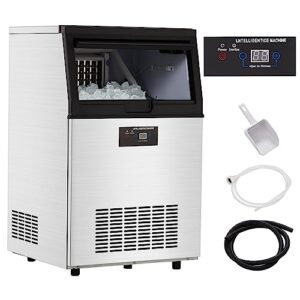 garvee commercial ice maker, creates160 lbs in 24h, commercial ice machine with 44 lbs ice storage capacity, ice maker machine with auto self-cleaning, each tray can make 60 pieces of ice.