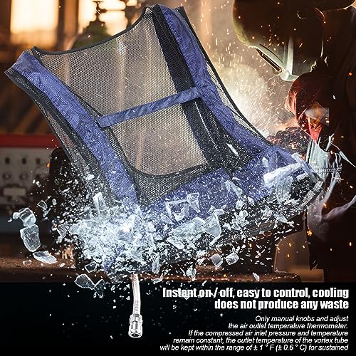 TMISHION Air Conditioner Waistcoat Vortex Tube Cooling Vest, Size, Safe Materials, Compressed Air for High Temperature Environment Air Conditioner Waistcoat Worker Cooling Vest