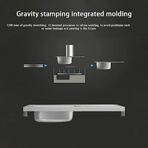 Kitchen sinks, stainless sink, sink tub,Stainless steel material, R angle design, thick mute pad, 360° hot and cold faucet, suitable for kitchen, bathroom, balcony, bar. (Color : Left, Size : 80 * 50