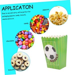 SHOWERORO 30pcs Popcorn Boxes Popcorn bracket Disposable football party supplies football kit popcorn cup Popcorn snack box supplies tableware green soccer ball green party favor bags