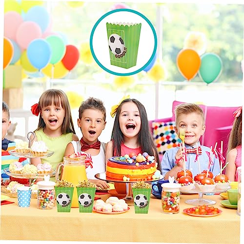 SHOWERORO 30pcs Popcorn Boxes Popcorn bracket Disposable football party supplies football kit popcorn cup Popcorn snack box supplies tableware green soccer ball green party favor bags