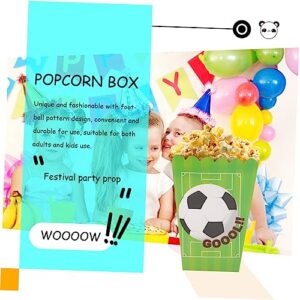 SHOWERORO 30pcs Popcorn Boxes Popcorn bracket Disposable football party supplies football kit popcorn cup Popcorn snack box supplies tableware green soccer ball green party favor bags