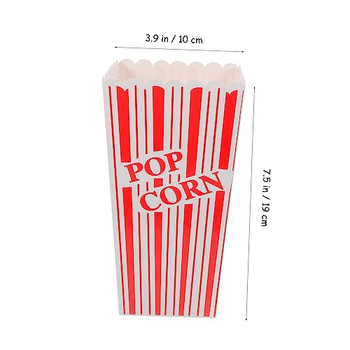 BESTOYARD 30 Pcs Popcorn Popcorn Bucket Party Popcorn Containers Striped Popcorn Boxes Disposable Popcorn Bags Disposable Cake Containers Candy Containers Disposable Containers Snack Bag