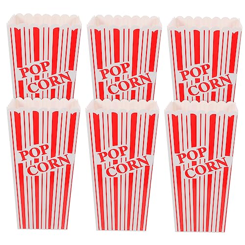 BESTOYARD 30 Pcs Popcorn Popcorn Bucket Party Popcorn Containers Striped Popcorn Boxes Disposable Popcorn Bags Disposable Cake Containers Candy Containers Disposable Containers Snack Bag