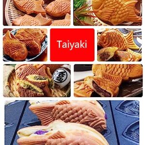 3 Pcs Gas Taiyaki Making Machine,Commercial Waffle Taiyaki Maker Machine,LPG gas Nonstick Waffle Maker,Fish Shaped Waffle Machine for Bakery,Restaurant,Home,etc.