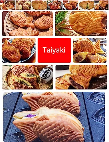 3 Pcs Gas Taiyaki Making Machine,Commercial Waffle Taiyaki Maker Machine,LPG gas Nonstick Waffle Maker,Fish Shaped Waffle Machine for Bakery,Restaurant,Home,etc.