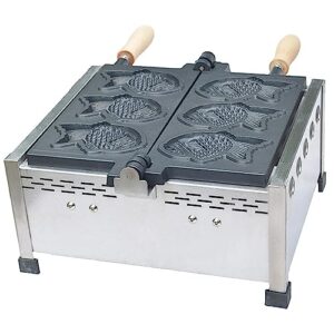 3 Pcs Gas Taiyaki Making Machine,Commercial Waffle Taiyaki Maker Machine,LPG gas Nonstick Waffle Maker,Fish Shaped Waffle Machine for Bakery,Restaurant,Home,etc.