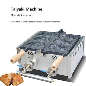 3 Pcs Gas Taiyaki Making Machine,Commercial Waffle Taiyaki Maker Machine,LPG gas Nonstick Waffle Maker,Fish Shaped Waffle Machine for Bakery,Restaurant,Home,etc.