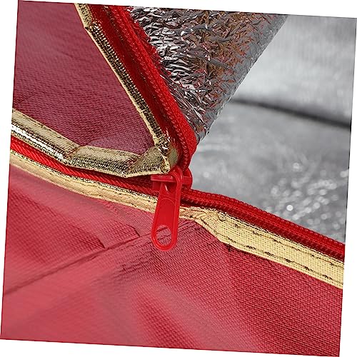SOLUSTRE Nonwoven Fabric -insulation Bag Pizza Tote Bag with Zipper Insulated Shopping Bags Plastic Drinkware Shopping Tote Plastic Totes Insulated Food Carrying Bag Grocery Bags Fold