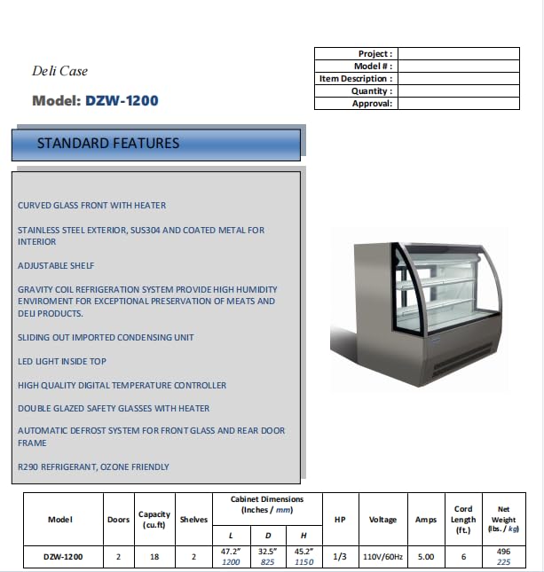 EMKK 18 Cu.Ft. 47.2''L Commercial Countertop Refrigerator, Display Refrigerator Pastry Display Case w/LED Lighting Automatic Defrosting Air-cooling Rear Sliding Door for Cafe Restaurant, ETL Certified