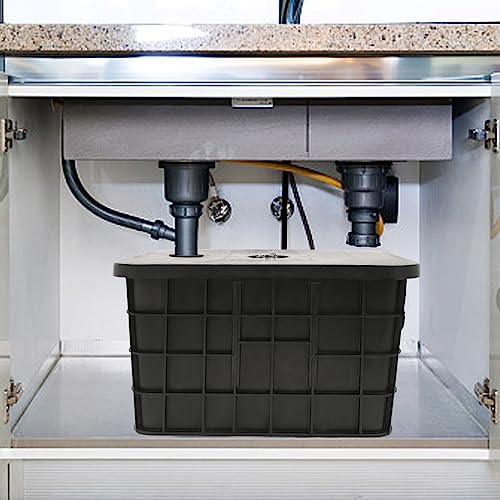 35L Upper Inlet Commercial Grease Trap, 7-stage filtration 264.12Gal/h Grease Trap, Waste Water Oil-water Separator for Restaurant,Cafe,Canteen,Kitchen Under Sink