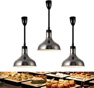 food heating warmer lamp restaurant heating lamp, food warmer for parties, telescopic heating lamps for buffet kitchen restaurant adjustable height.75-165cm (color : stainless steel color, size : 3p