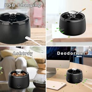 Smokeless Ashtray Indoor, Smokeless Home Ashtray, Ashtrays for Smokers Rechargeable Ashtray for Car Indoor Outdoor Home Office