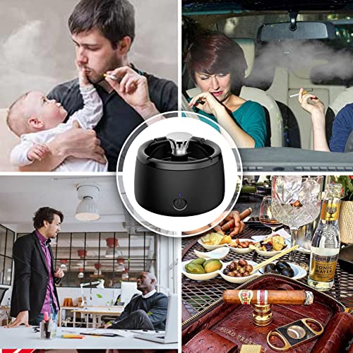 Smokeless Ashtray Indoor, Smokeless Home Ashtray, Ashtrays for Smokers Rechargeable Ashtray for Car Indoor Outdoor Home Office