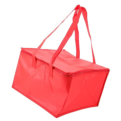 HEASOME Zip Ties Outdoor Insulation Bags Non-woven Fabric Takeout Food Bag with Zipper Insulated s Pizza Bags for Carry Portable Decorate Hot Bag for Food Delivery