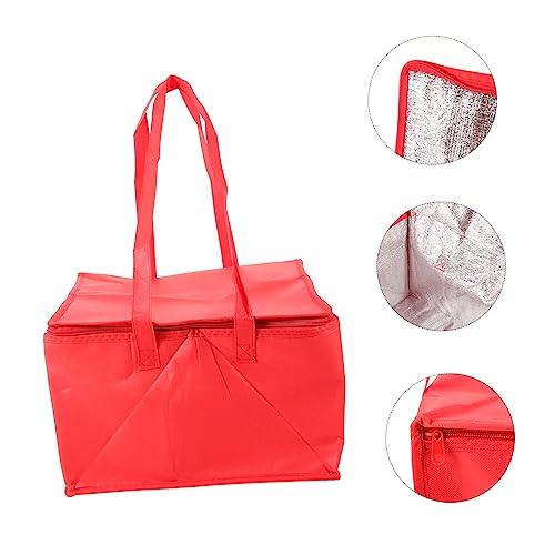 HEASOME Zip Ties Outdoor Insulation Bags Non-woven Fabric Takeout Food Bag with Zipper Insulated s Pizza Bags for Carry Portable Decorate Hot Bag for Food Delivery