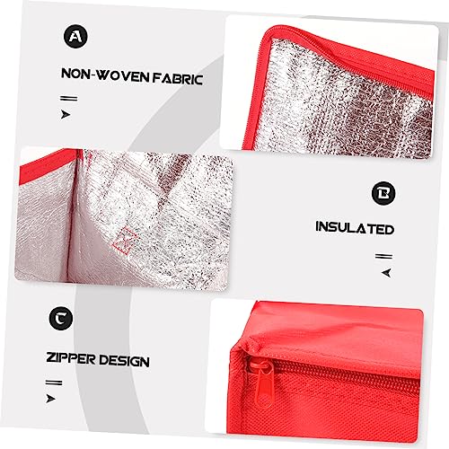 HEASOME Zip Ties Outdoor Insulation Bags Non-woven Fabric Takeout Food Bag with Zipper Insulated s Pizza Bags for Carry Portable Decorate Hot Bag for Food Delivery