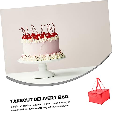 HEASOME Zip Ties Outdoor Insulation Bags Non-woven Fabric Takeout Food Bag with Zipper Insulated s Pizza Bags for Carry Portable Decorate Hot Bag for Food Delivery