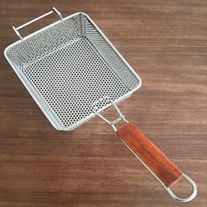 TEMKIN Chip Basket Stainless Steel Encrypted Frying Basket Commercial French Fries Basket Fried Food Filter Mesh with Anti-scalding Handle Kitchen Cooking Tools Basket