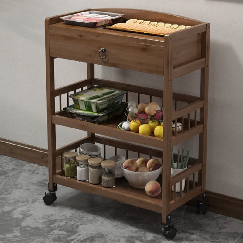 LIUJUN Thickened Vegetable Rack Dining Car Trolley Restaurant Food Delivery Car Serving Car Commercial Dish Shelf