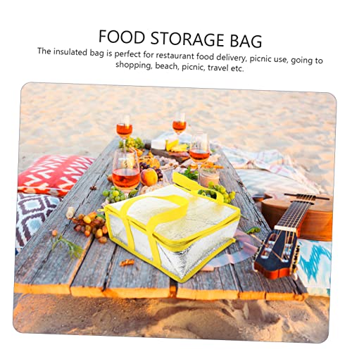 SOLUSTRE 10pcs Pizza Cooler Bag Car Decor Portable Ice Pack Cooler for Car Insulated Grocery Bags Car Insulated Bag Cake Decorating Non-woven Fabric Handle Food Bag Food Warmer Grocery Bag