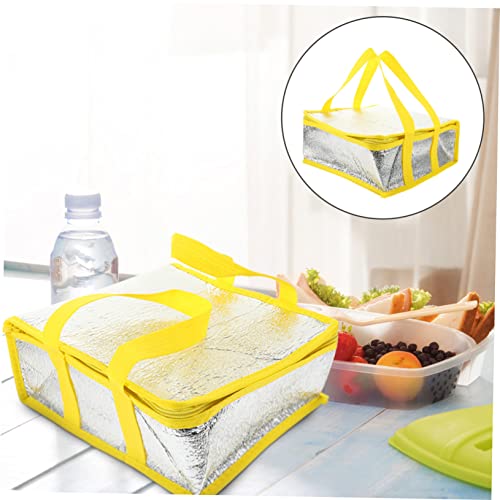 SOLUSTRE 10pcs Pizza Cooler Bag Car Decor Portable Ice Pack Cooler for Car Insulated Grocery Bags Car Insulated Bag Cake Decorating Non-woven Fabric Handle Food Bag Food Warmer Grocery Bag