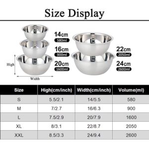 Hikooy Rustproof Stainless Steel Basin Set Steel Light Luxury Thickened Multi-Functional Large Basin Stainless Steel Basin Set Soup Basin Stainless Steel Water Basin