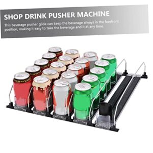 GANAZONO Drink Manager Vending Machine Pusher Drinks Organizer for Fridge Drinks Pusher Shelf Plastic Drinkware Vending Machines Plastic Cart Plastic Pusher Machine Plastic Drink Pusher