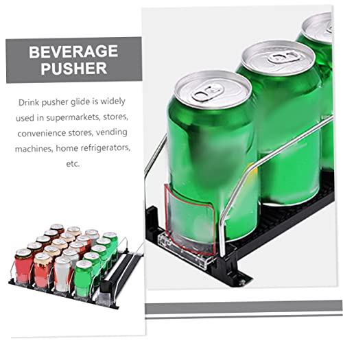 GANAZONO Drink Manager Vending Machine Pusher Drinks Organizer for Fridge Drinks Pusher Shelf Plastic Drinkware Vending Machines Plastic Cart Plastic Pusher Machine Plastic Drink Pusher